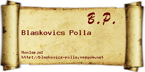Blaskovics Polla névjegykártya